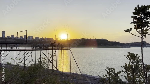sunset over the river
