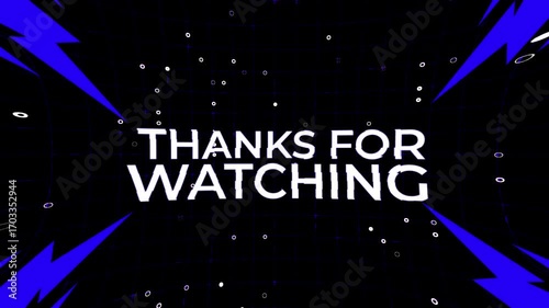 Thanks for watching animated text motion graphics with glitch effect, 4k video