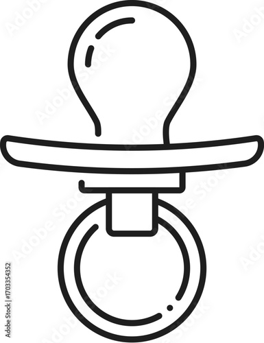 Breastfeeding pacifier dummy line icon or symbol. Motherhood and baby nursing accessory vector symbol, pacifier dummy lineart icon. Breastfeeding outline pictogram or lactation line sign