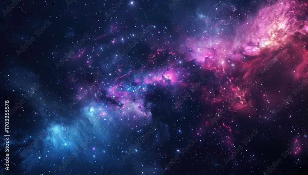 Fototapeta premium Stunning cosmic nebula with vibrant colors and swirling gases in the vastness of space