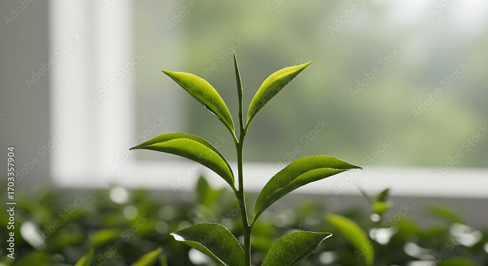 Fototapeta premium 窓辺の芽生え