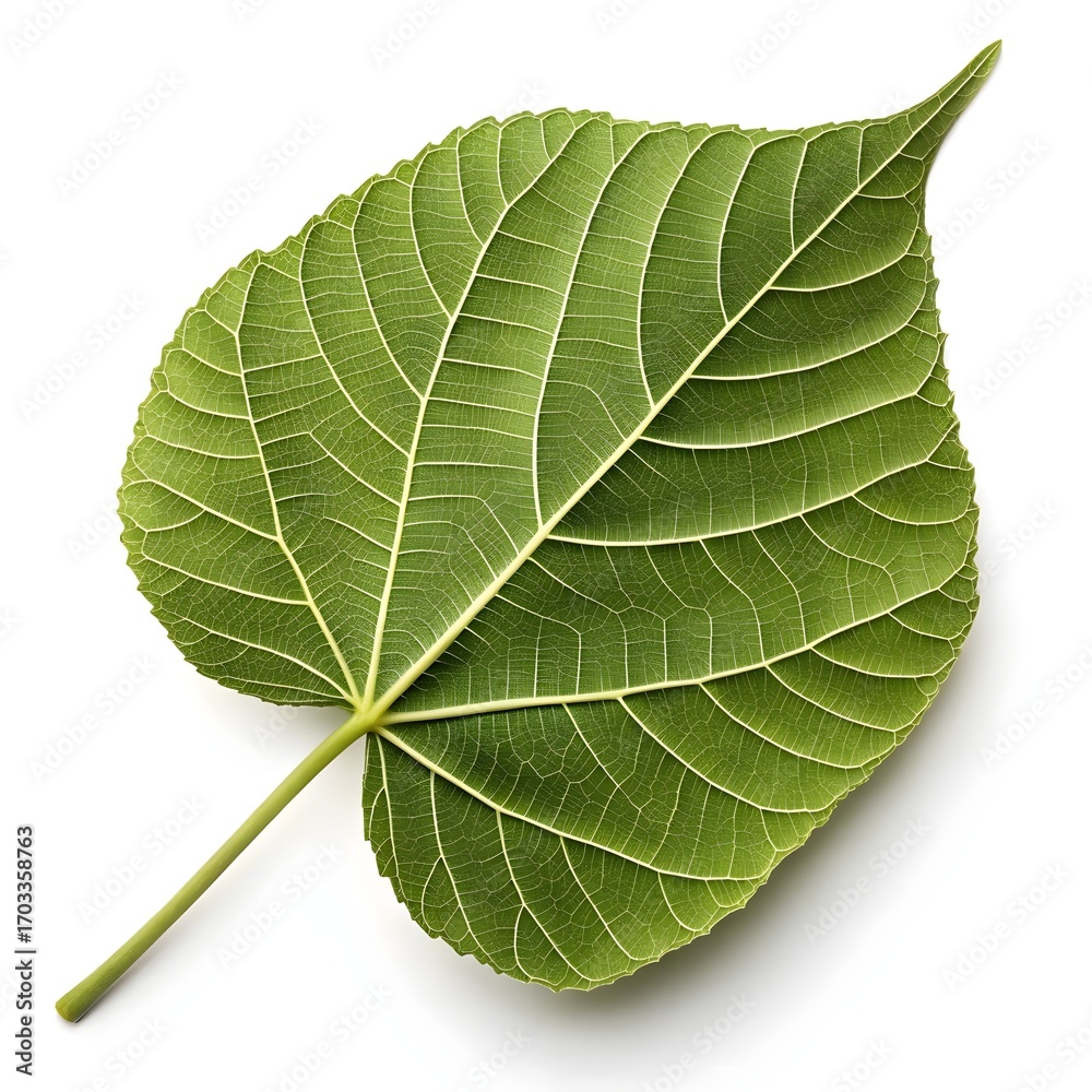 Obraz premium Pau D’Arco Tree Leaf Vibrant Green Foliage with Smooth Oval Leaflets and Classic Tropical Elegance on White Background