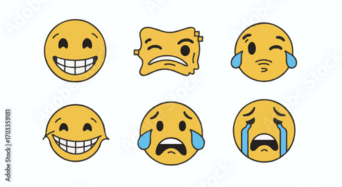 Cute Emojis Collection Happy, Sad, and Winking Faces