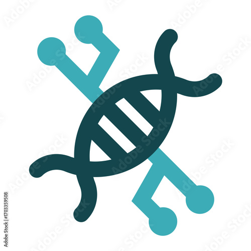 digital dna icon for illustration