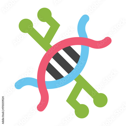digital dna icon for illustration