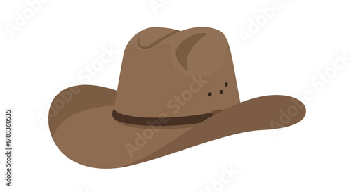 Classic Brown Cowboy Hat with Band and Decorative Details.