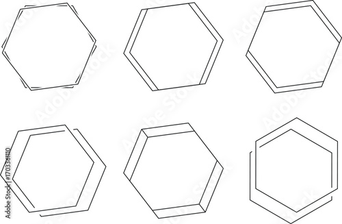 Hexagon icon black color illustration flat style simple image