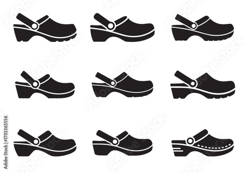 Clog style shoes Icon, Clog style shoes Vector design