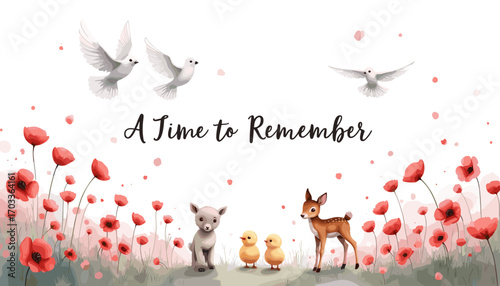 Remembrance Day banner, Remembrance Day poster, Lest We Forget banner, poppy flower design, Armistice Day poster, Veterans Day banner, memorial day remembrance, red poppy poster, military tribute bann