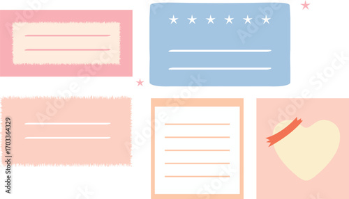 set of note papers, isolated