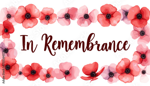Remembrance Day banner, Remembrance Day poster, Lest We Forget banner, poppy flower design, Armistice Day poster, Veterans Day banner, memorial day remembrance, red poppy poster, military tribute bann
