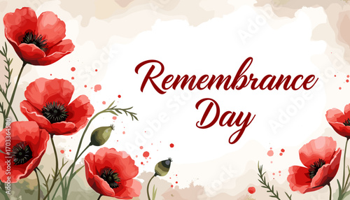 Remembrance Day banner, Remembrance Day poster, Lest We Forget banner, poppy flower design, Armistice Day poster, Veterans Day banner, memorial day remembrance, red poppy poster, military tribute bann