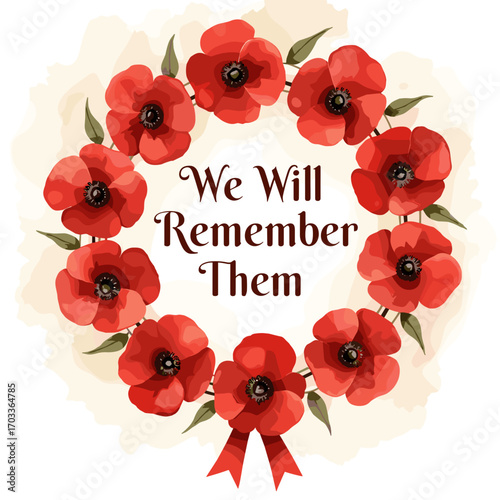 Remembrance Day banner, Remembrance Day poster, Lest We Forget banner, poppy flower design, Armistice Day poster, Veterans Day banner, memorial day remembrance, red poppy poster, military tribute bann