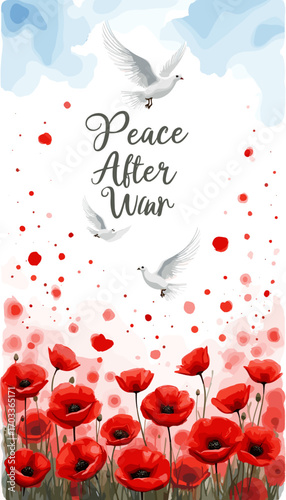 Remembrance Day banner, Remembrance Day poster, Lest We Forget banner, poppy flower design, Armistice Day poster, Veterans Day banner, memorial day remembrance, red poppy poster, military tribute bann