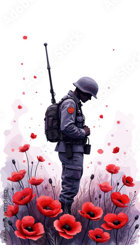 Remembrance Day banner, Remembrance Day poster, Lest We Forget banner, poppy flower design, Armistice Day poster, Veterans Day banner, memorial day remembrance, red poppy poster, military tribute bann