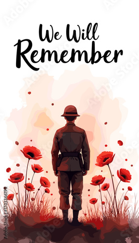Remembrance Day banner, Remembrance Day poster, Lest We Forget banner, poppy flower design, Armistice Day poster, Veterans Day banner, memorial day remembrance, red poppy poster, military tribute bann