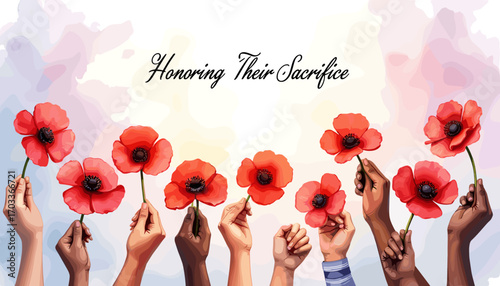 Remembrance Day banner, Remembrance Day poster, Lest We Forget banner, poppy flower design, Armistice Day poster, Veterans Day banner, memorial day remembrance, red poppy poster, military tribute bann