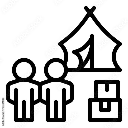Humanitarian Aid Camp Icon