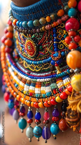 Vibrant beaded necklace (1)