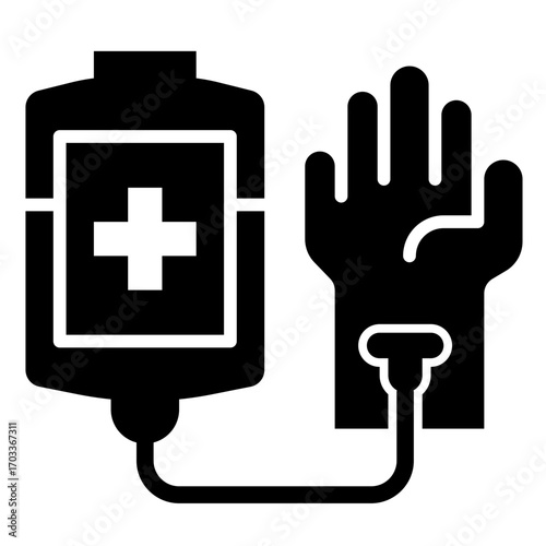 IV Bag and Hand Icon