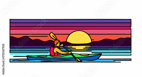 A person paddling a kayak with an oar on the water.