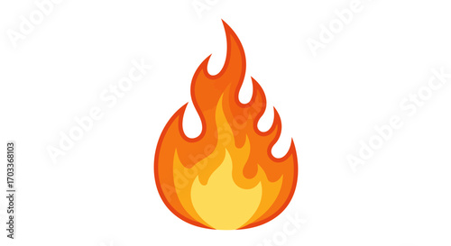 Cartoon Fire Flame with Orange and Yellow Colors 1.