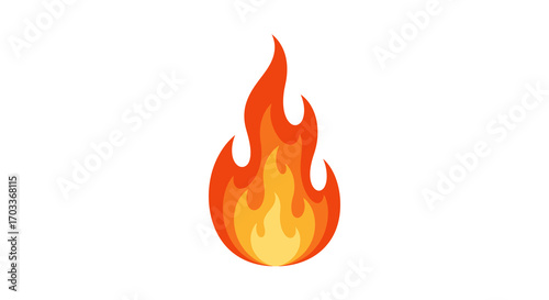 Cartoon Fire Flame with Orange and Yellow Colors.