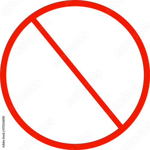 Red prohibition sign isolated on transparent background