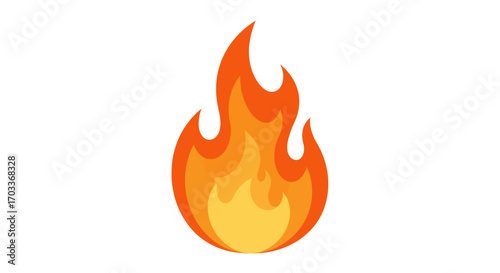 Stylized Flame Illustration with Orange and Yellow Colors 1.