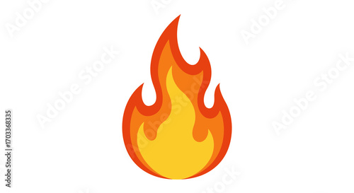 Stylized Flame Illustration with Orange and Yellow Colors.