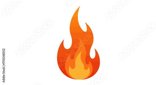 Stylized Flame Illustration with Orange and Yellow Gradient 1.