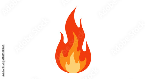Stylized Flame Illustration with Orange and Yellow Gradient.