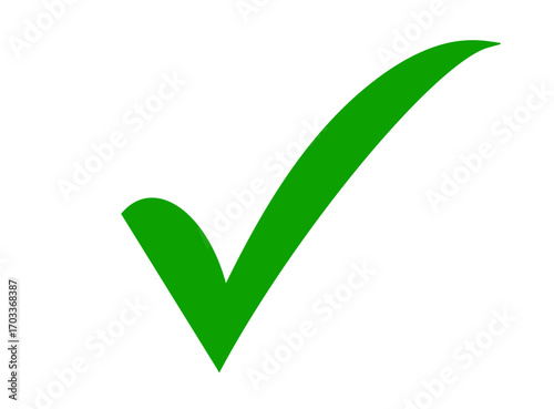 Green check mark isolated on transparent background