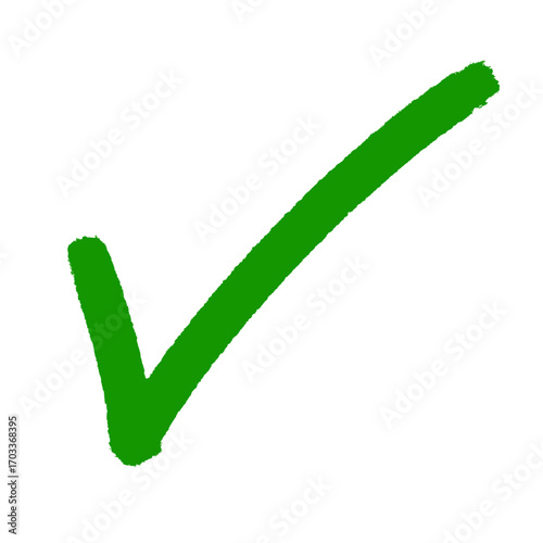 Green check mark isolated on transparent background