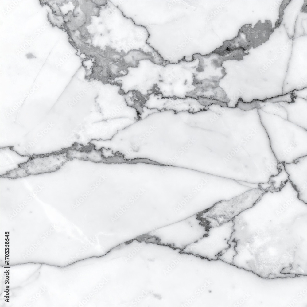 Fototapeta premium Elegant White Marble Texture with Gray Veins in Macro Full Frame