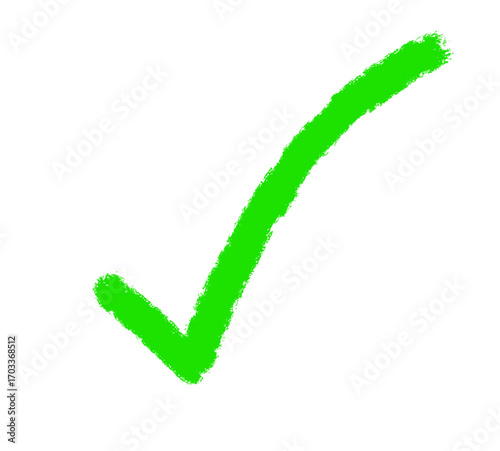 Green check mark isolated on transparent background