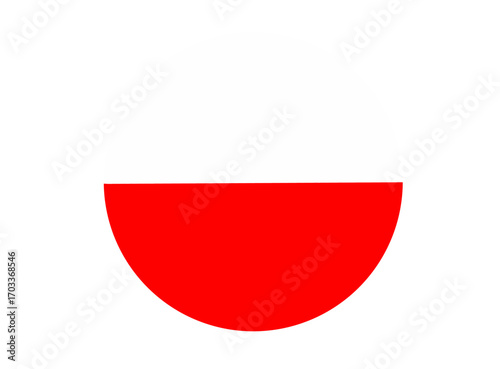Red semicircle isolated on transparent background