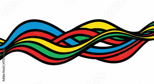 colorful abstract wavy lines design.