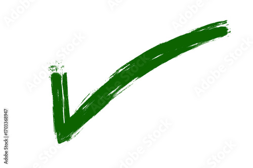 Green check mark symbol, isolated on transparent background