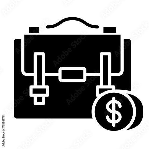 Briefcase and Coins Icon