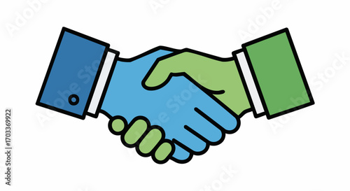 Business agreement handshake icon for partnership and cooperation.