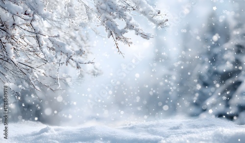 Snowy Winter Forest Scene