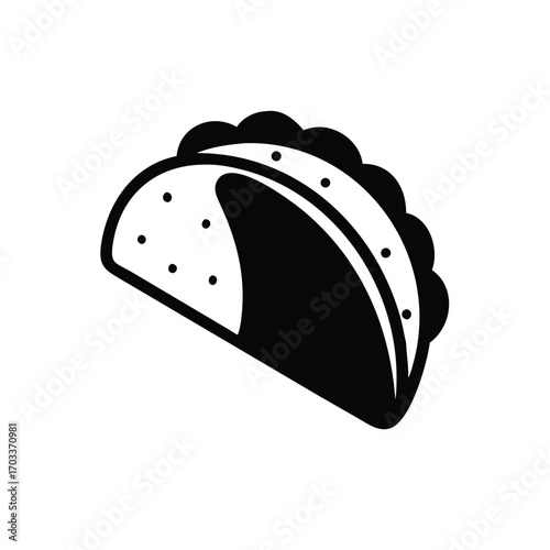 Minimalist Taco Silhouette with Savory Fillings