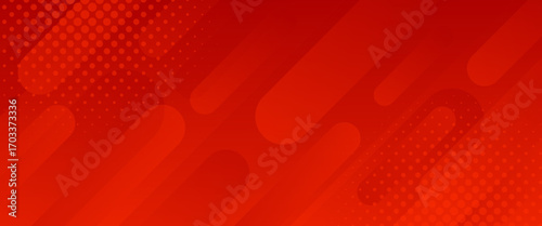 Abstract red dynamic banner background with halftone, modern wallpaper. Vector illustration. Suitable for templates, sale banners, events, ads, web, pages and headers