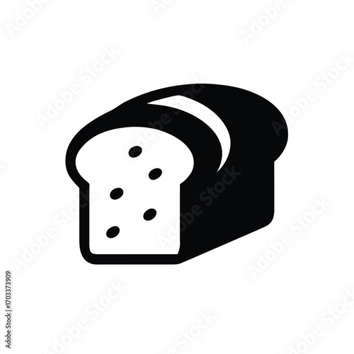Monochrome Silhouette Icon of a Sliced Loaf