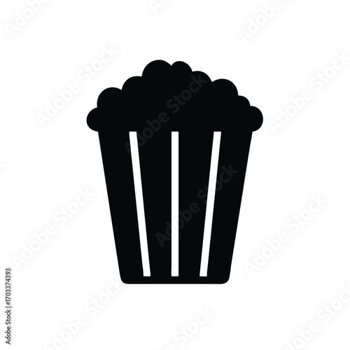 Popcorn bucket silhouette for movie night