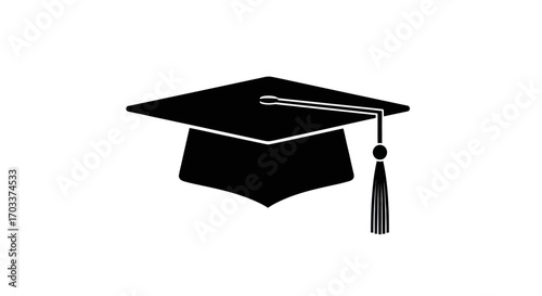 A symbolic graduation cap on a clean white backdrop, representing academic achievement and