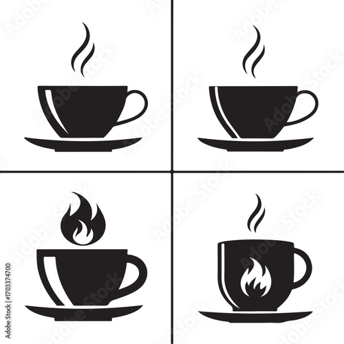 Steaming Hot Coffee Cup Icons