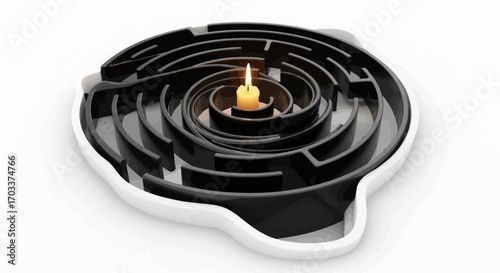 Aspiration enlightenment pathway guidance resolution labyrinthine candle holder design