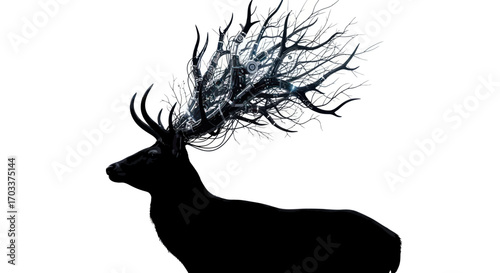 Cybernetic Stag: Blending Nature and Technology in a Futuristic Wildlife Concept